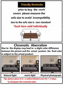 1pc All Season Chenille Sofa Cushion Cover, Modern Minimalist Non-Slip Protective Sofa Seat Cover, Machine Washable Warm Colorfast Home Decor Pet Friendly Protector, Suitable For Bedroom, Office, Living Room, L-Shaped Sofa And 1234 Seats - Light Grey - View 12