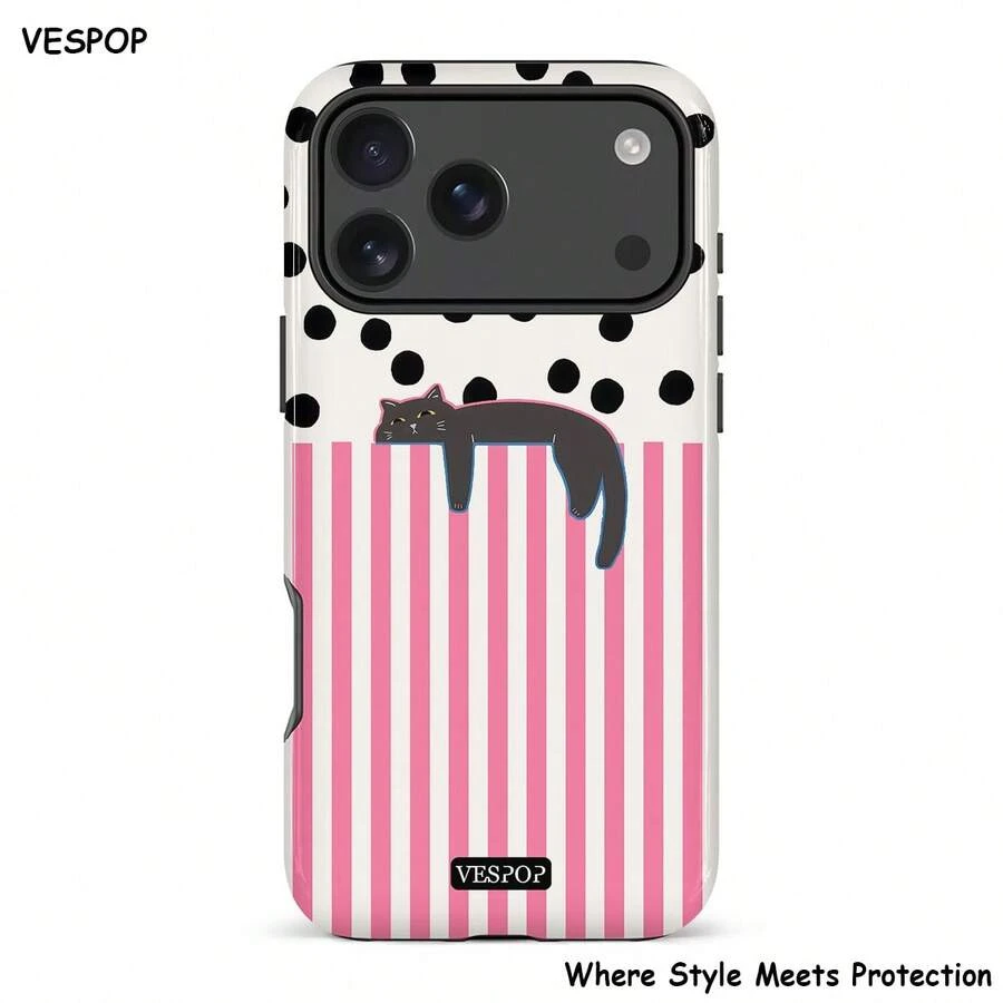 VESPOP Casing Ponsel Bergaris Warna-warni Gaya Vintage INS, Perlindungan Penuh dan Tahan Guncangan - Kompatibel dengan iPhone 18/17/16/15/14/13/12/11 Pro Max/Pro Plus/12 Mini/13 Mini, Kompatibel dengan Galaxy S26 S25 S24 S23 S22 S21 Plus Ultra, Kompatibel dengan Pixel 8 9 10 PRO - Warna Campuran 3 - View 1