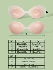 1pc Women's Apricot Invisible Self-Adhesive Silicone Bra With Transparent Halter Neck Design, Suitable For Backless Dresses And Wedding Gowns, Recommended To Buy One Size Larger Than Usual - Multi-color - View 6