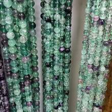 15" Natural Rainbow Fluorite Round Beads 4-12mm, DIY Jewelry Accessories, Healing Gemstone For Chakra Balance, Loose Beads For Bracelet Necklace Making - Multicolor - View 6