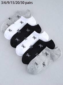 3/6/9/15/20/30 Pairs Multi-Color Unisex Daily Wear Fashion Versatile Socks, All-Over Butterfly Pattern Low-Cut Socks, Simple Casual Style, Moisture-Wicking And Breathable, Suitable For All Seasons And Various Holidays - Multicolor - View 12
