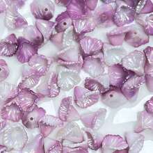 140pcs Multicolor Pearl Luster Morning Glory Acrylic Center Hole Loose Beads For DIY Bracelets, Phone Charms, Keychains Handmade Craft Supplies - Multicolor - View 20