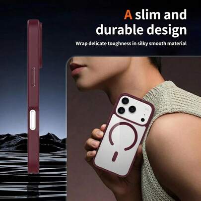 1 szt. magnetyczne etui na telefon 2 w 1 Hadaasi Cherry Red, kompatybilne z Apple 18pro/18promax/17e/17 Pro Max 16 15 14 13 12 11 Plus ProMax, gładka matowa miękka krawędź, przezroczysta twarda obudowa PC, podniesiona ramka ekranu 1,2 mm i ochrona obiektywu 2,5 mm, odporne na odciski palców i zabrudzenia, wstrząsossiorne, smukłe etui ochronne z ładowaniem bezprzewodowym, kompatybilne z Samsung Galaxy S26Ultra/S26Plus/S26Fe/A57A18/A56/A37