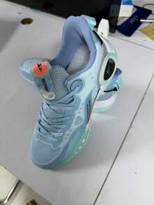 Professional Basketball Shoes For Men And Women, Adult Training And Game Use, Shock Absorption, Anti-Slip, Wear-Resistant, Blue-White - Lake Blue - View 6