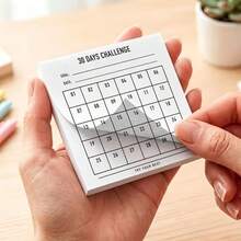Minimalist 30-Day Challenge Habit Tracker Notebook, Undated Grid Goal Tracking Notebook, Daily Task List Memo Pad, Journal Collage Insert Productivity Planning Tool, Student Campus Office Goal Planning Stationery - A - View 1
