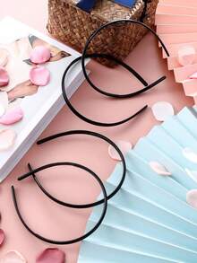 6pcs Plastic Solid Color Headbands With Teeth, Thin DIY Hairbands (Multi-Color, 8mm) Hair Accessories, Headbands, Hairbands, Home Use, Skincare Headbands - Multicolor - View 2