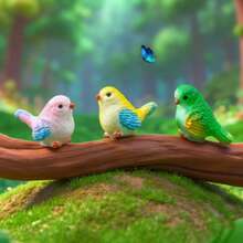 2/12/24 Pcs Cute Cartoon Mini Colorful Resin Bird Micro Landscape Decor, Home Desktop Decoration Gift, Spring Garden Decor, Suitable For Outdoor Yard And Garden, Random Color - Little Bird - View 10
