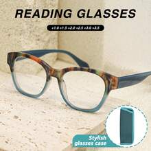 2Pcs Oversized Cat Eye Reading Glasses, Fashionable Printed Design, With High-Quality Spring Hinges, Suitable For Women's Daily Wear, With High-Quality Glasses Storage Bag - White - View 3