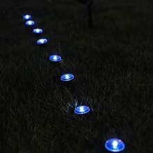 Dusk‑To‑Dawn Solar Buried Ground Lights, Warm LED Glow, In‑Ground Disk Lamp For Outdoor Garden Yard Path Landscape Lighting - Black - View 5