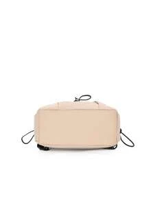 Minimalist Nylon Drawstring Chest Bag & Backpack 2-In-1, Khaki Neutral Style Crossbody Bag, Handheld & Chest Carry Dual-Use Casual Outdoor Small Bag - Apricot - View 4