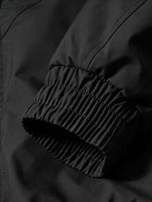 Vancamel Pulse Jaket Tebal Pria Musim Dingin Warna Polos dengan Kerah Bulu dan Desain Kerah Tegak Berbentuk Berlian, Jaket Olahraga Luar Ruangan - Hitam - View 5