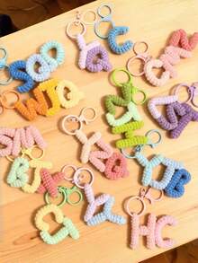 Personalized Crochet Name Keychain, Customized Name Tag Bag Charm, Back To School Backpack Gift, Handmade Yarn Ornament, Mom Memorial Gift - Multicolor - View 1