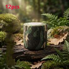 6/12 Rolls Camouflage Self-Adhesive Tape, Non-Woven Fabric Cohesive Bandage Wrap, Elastic Rifle Shotgun Camouflage Tape - Multicolor - View 7