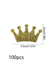 100 Pcs Rose Gold Glitter Crown Confetti, Princess Birthday Party Table Scatter Decorations, Royal Theme Baby Shower Wedding Decor - View 7