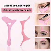 1pc Multi-Function Eyeliner Stencil, Reusable Waterproof Silicone Eyeliner Guide Template, Suitable For Eyeliner Brush, Eyeliner Pencil And Stamp Positioning Assistance, Eyelash Stamp Tool, Makeup Beginner, Crescent Moon Guard, Eyeliner Magic Tool - Multicolored - View 6