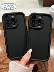 2件裝黑色溝紋材質軟殼手機殼，適用 IP 17/IP 17 PRO/IP 17 PROMAX/Ip16/iPhone15/7p8p/P12promax/P13promax/P14PROMAX/P13/P14/P11/P12/P14，女性用防摔 XS/S/XSMAX/78GES2，可愛時尚加厚保護套 - 彩色 - 查看 53