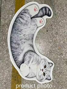 1 pieza Alfombra de piso con patrón de gato blanco, Alfombra de baño, Alfombra de baño, Felpudo, Alfombra pequeña, Alfombra, Alfombra de piso, Decoración del hogar, Alfombra de área, Alfombra de exterior, Decoración del hogar, Alfombra de área, Alfombra de dormitorio, Alfombra lavable - Multicolor - Ver 4