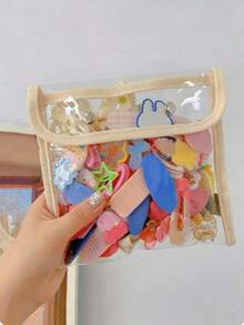 1pc Hair Tie Hair Clip Storage Bag Transparent Hair Accessory Storage Bag - White - View 3