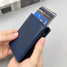 1 قطعة محفظة بطاقات بسيطة وقابلة للحمل مضادة للسرقة بتقنية RFID بنمط ألياف الكربون مضادة لإزالة المغناطيسية مع محفظة ألومنيوم قابلة للانبثاق - متعدد الألوان - مشاهدة 8