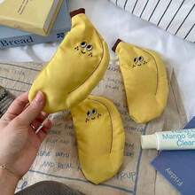 1pc Amazing Yellow Banana Shaped Multi-Function Desktop Storage Pencil Case, Mini ID Card, Coin, Loose Change, Identification Card Storage Bag, Girls Pencil Box, Suitable For Back To School Season Daily Use, Perfect Gift For Friends - A - View 3
