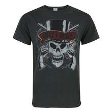 Amplified Official Mens Guns N Roses Deaths Head T-Shirt - Charcoal - View 1