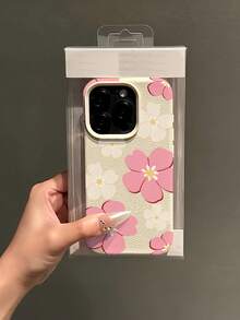 1件 白色雙色粉色櫻花極簡風個性化 TPU 防摔全包手機殼，適用於 Apple 18 17 16 15 14 13 12 11 Pro Max Air 及系列 - 彩色 - 查看 4