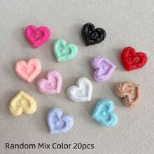 20pcs Multicolor Twisted Heart Acrylic Through‑Hole Loose Beads For DIY Bracelets, Phone Charms, Keychains Handmade Craft Supplies - Multicolor - View 11