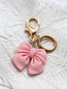 1pc 2-In-1 26 Letters + Pink Bow Lobster Clasp, Exquisite Cute Pink Bow Keychain/A-Z 26 Letters Keychain/Suitable For Bags, Wallets And Other Decorative Accessories, Ideal Holiday Gift Accessory - Multicolor - View 20