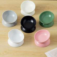 1pc Elevated Tilted Ceramic Cat Bowl With Non-Slip Base, Neck Protection Anti-Tip Pet Food And Water Bowl, Suitable For Cats And Small Dogs, Improves Digestion Indoor Pet Feeding Bowl - 500ml - View 8