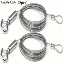 2pcs Adjustable Rope With Metal Buckle, Durable Rust-Proof Multi-Purpose Hanging Cord, Suitable For Curtains, Picture Frames, Outdoor Use, Handicrafts, Professional Design, Metal Buckle - Silver - View 4