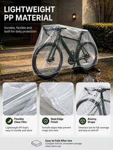 1/3/5/10pcs Road Vehicle Protective Cover, High Transparency Material Doesn't Block Color, Elastic Closure Quick Wear, Fits Road Vehicles, Mountain Bikes And Various Cycling Gear, Portable Transparent Bicycle Cover - Bicycle Transparent Cover - View 6