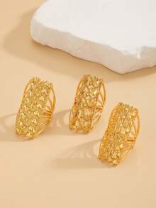 1pc Fashionable Personalized Heart Ring, Suitable For Women's Daily Commute Wear, Holiday Party Gift - Gold - View 8
