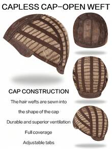 16 Inch Dark Brown Blonde Layered Wig With Bangs, Dark Roots, Synthetic Straight Heat-Resistant Wig For Women Daily Wear And Fashion Party - Multicolor - View 7