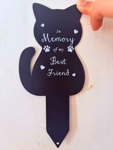 Pet Cemetery Memorial Stake Decor, Small Animal Grave Marker, Wrought Iron Memorial Plaque, Outdoor Garden Stake - Black - View 6
