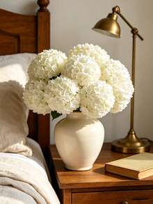 [Quantity] Pcs/Set 9.06 Inch Artificial Hydrangea Bouquet, Faux Hydrangea Stems, Suitable For Wedding Centerpieces, Home Decor (White) - Multicolor - View 11