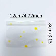 A Gift For Her/Him 30pcs Daisy Pattern Frosted Plastic Zipper Bags, Reusable Transparent Storage Bags For Cosmetics, Jewelry, Hair Accessories, Office Supplies, Crafts, Stationery Organization - Frosted Plastic Zipper Bag - View 5