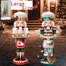 2pcs Christmas Nutcracker Figurine Set, Christmas Theme Photo Props And Scene Decor Figurines, Christmas Party Scene Decor Props, Suitable For Room Decor Or Party Home Decor, Home Christmas Decor, Christmas Symbol - 2pcs - View 2