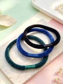 Autumn/Winter Chenille Plush Hair Scrunchies, High Elasticity Durable Hair Ties, Simple Non-Damaging Hair Bands - Multicolor - View 4