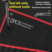 12-Slot Adjustable Dual-Purpose Wrench Storage Bag, Thickened Wear-Resistant Canvas Tool Roll, Car Repair Wrench Storage Bag, Practical Ratchet Wrench Tool Storage Bag - Multicolor - View 6