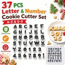 1 Set Of Stainless Steel Lettering Cake Decoration Mold Sets, Cookie Cutter (Letters A-Z+ Numbers 0-9+ Symbols), Mini Fondant Cookie And Pastry Cutter, Suitable For Cake Decoration, DIY Baking, Christmas Cookies And Holiday Party Dessert Decoration. - View 3