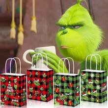The Grinch 12 قطعة أكياس هدايا عيد الميلاد، مجموعة صناديق هدايا متعددة الأنماط، أكياس هدايا العطلات، أسلوب عيد الميلاد الغريب، أكياس تغليف وتخزين الهدايا، مناسبة لهدايا عيد الميلاد الشتوية، هدايا الحفلات، تغليف حفلات الموضوعات، سيناريوهات توزيع هدايا العطلات (خليط عشوائي) - متعدد الألوان - مشاهدة 4