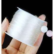 1 Roll 0.5-1.0mm Strong TPU Transparent Elastic Cord, Stretchable Elastic Line, Suitable For Bracelet Necklace DIY Beading Line, Jewelry Making Material, Crystal Seed Bead Agate Jade Elastic Line, Handmade Jewelry Transparent Craft Line - Multicolor - View 2