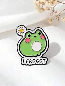 1pc Cartoon Healing Frog Brooch, Fresh Green Tone Color Scheme, Energetic And Adorable, Cute And Interesting Image, Unique And Distinctive Decoration For Coats, Lapels, Backpacks, Suitable For Daily Wear Or As A Gift For Friends - Multicolor - View 7