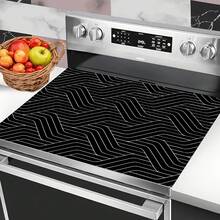 (Hot !!) 1 miếng thảm bảo vệ bếp phẳng họa tiết đường sóng 2D, thảm cao su chống trượt chịu nhiệt cho bếp từ, bếp kính và bếp đa năng, chống trầy xước, phù hợp cho lò nướng, máy giặt, máy sấy và trang trí nhà bếp - Nhiều màu - Xem 4