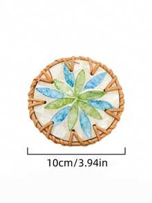 1pc/2pcs Lightweight Luxury Woven Colorful Shell Coasters, Natural Pearl Mother-Of-Pearl Heat Resistant Insulation Pads, Anti-Scald Tea Cup & Teapot Mats, Exquisite Home Tabletop Decor, Suitable For Coffee Tables, Kitchen Dining Tables, Party Table Decorations - Multicolor - View 30