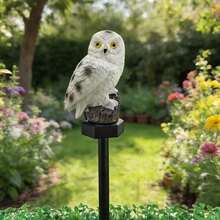 Solar Powered Owl Lawn Light, Resin Realistic Craft Outdoor Glowing Decorative Light, Garden Landscape Light, Light-Control Sensor Ground Stake Light, Animal Model Landscape Light, Holiday Atmosphere Light - Resin Owl Lawn Light - View 9