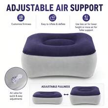 Uppblåsbar fotpall i kraftig PVC, justerbar luftstol för benen, bärbar fotpall för långresor, flyg, höghastighetståg och hemmakontor, hopfällbar förvaring - Multifärgad - Visa 3
