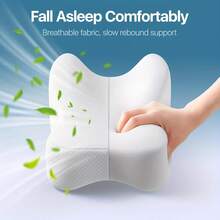 Cuscino per ginocchia in memory foam 2026 per chi dorme sul fianco - Cuscino grande per le gambe con cinturino regolabile - Cuscino ergonomico per le gambe per il comfort delle articolazioni dell'anca e della schiena e una migliore postura - Rivestimento traspirante lavabile - BIANCO - Visualizzare 4