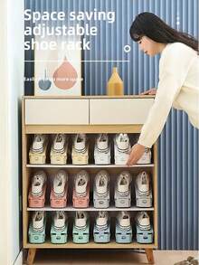 10/8/5/3/1pc Adjustable Plastic Shoe Rack - Space-Saving Organizer For Entryway, Hallway, Living Room, Shoe Cabinet - Multicolor - View 8