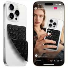 Double-Sided Silicone Suction Cup Phone Holder, Silicone Accessory Compatible With IPhone And Android Phones, Hands-Free Mirror Shower Phone Stand For Video Recording And Selfies - Multicolor - View 5